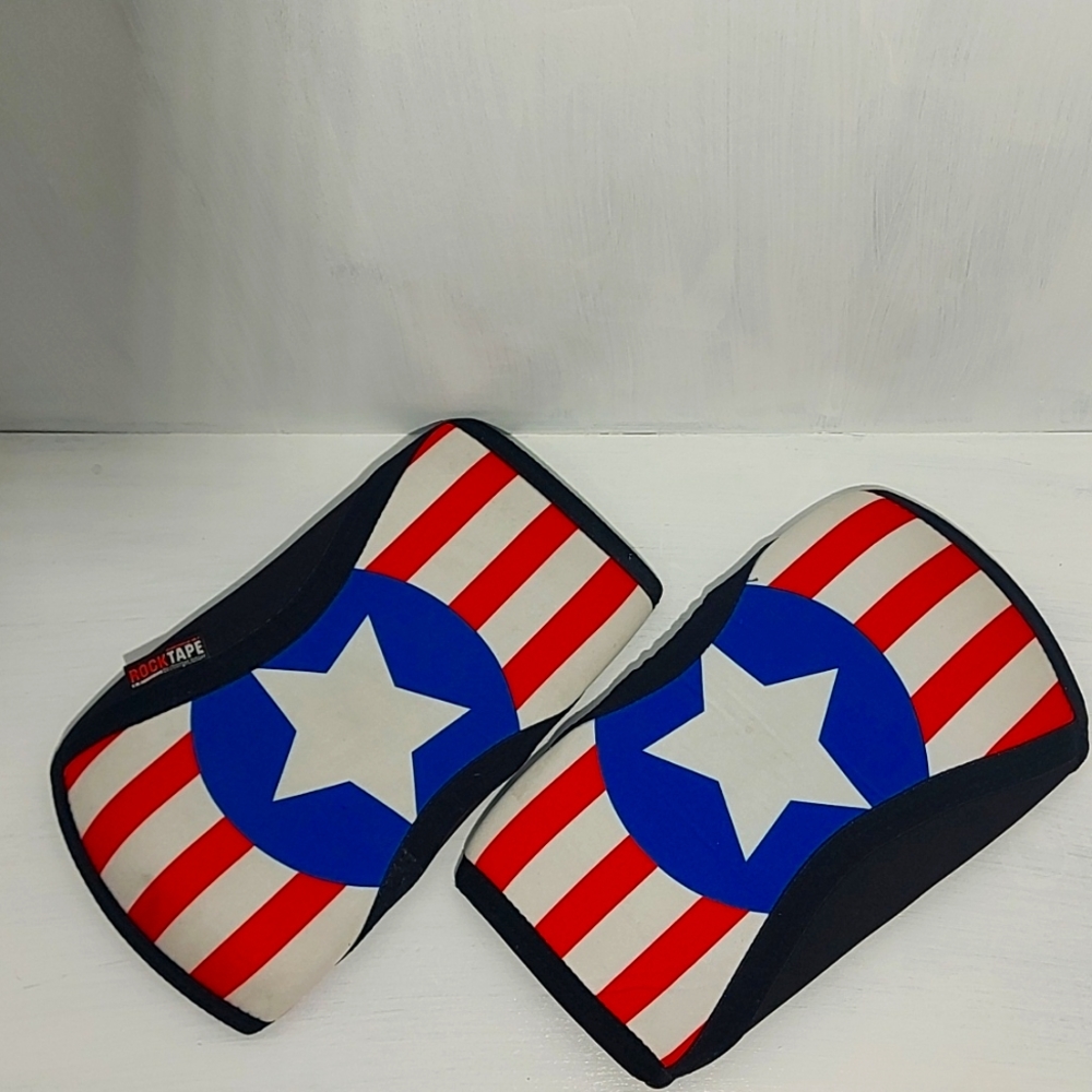 Rock Tape Weight Lifting Sleeve Knee Cap Pads Captain America Size S